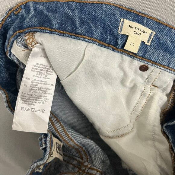 Madewell Jeans Women's 27 Blue Denim Cotton High Rise 5-Pocket Straight Leg - Picture 4 of 6